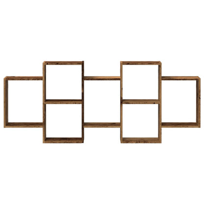 Wandschap 159x18x65 cm bewerkt hout oud houtkleurig