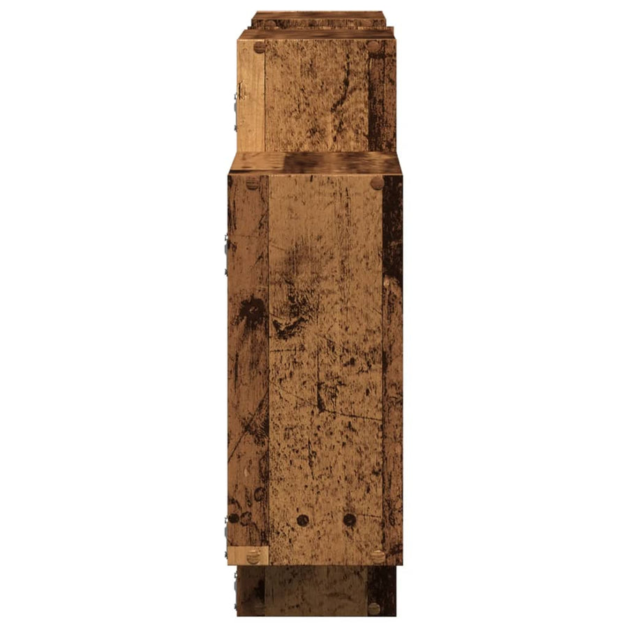Wandschap 159x18x65 cm bewerkt hout oud houtkleurig
