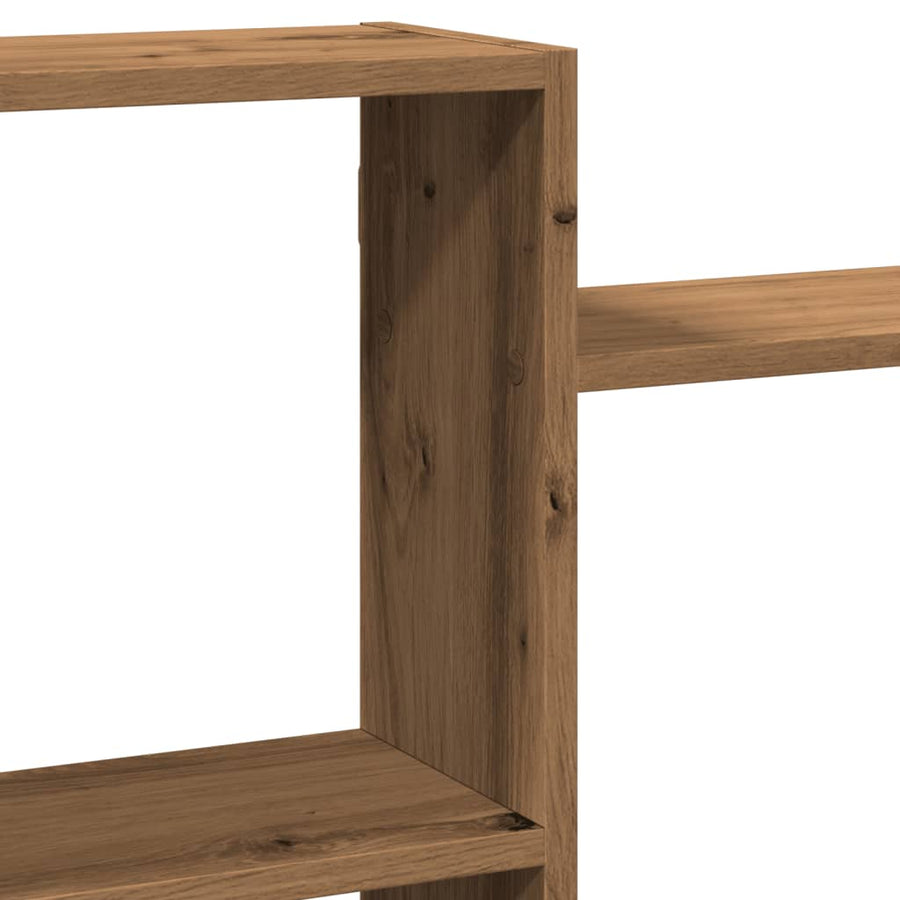 Wandschap 159x18x65 cm bewerkt hout artisanaal eikenkleurig
