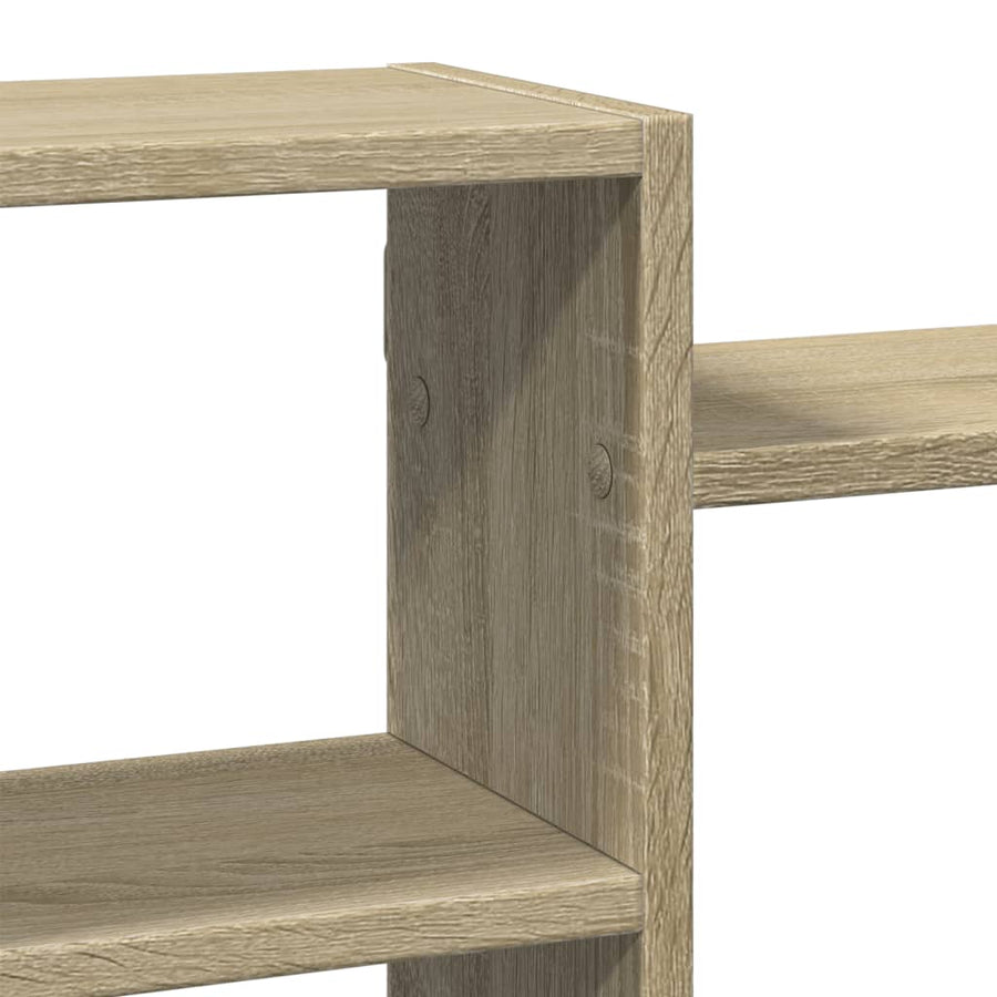 Wandschap 129x18x42 cm bewerkt hout sonoma eikenkleurig