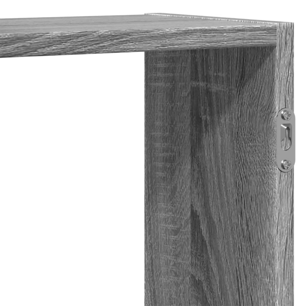 Wandschap 129x18x42 cm bewerkt hout grijs sonoma eikenkleurig