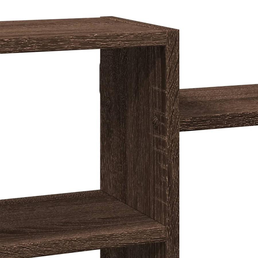 Wandschap 129x18x42 cm bewerkt hout bruin eikenkleurig