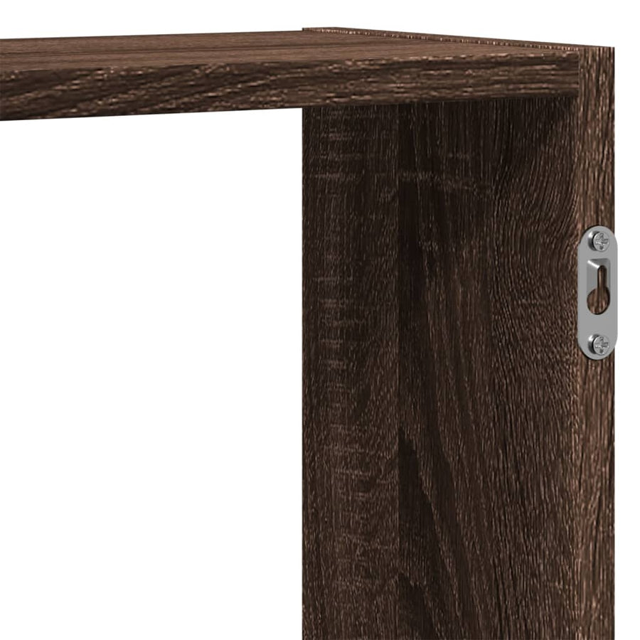 Wandschap 129x18x42 cm bewerkt hout bruin eikenkleurig