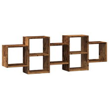 Wandschap 129x18x42 cm bewerkt hout oud houtkleurig