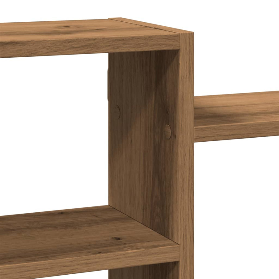 Wandschap 129x18x42 cm bewerkt hout artisanaal eikenkleurig