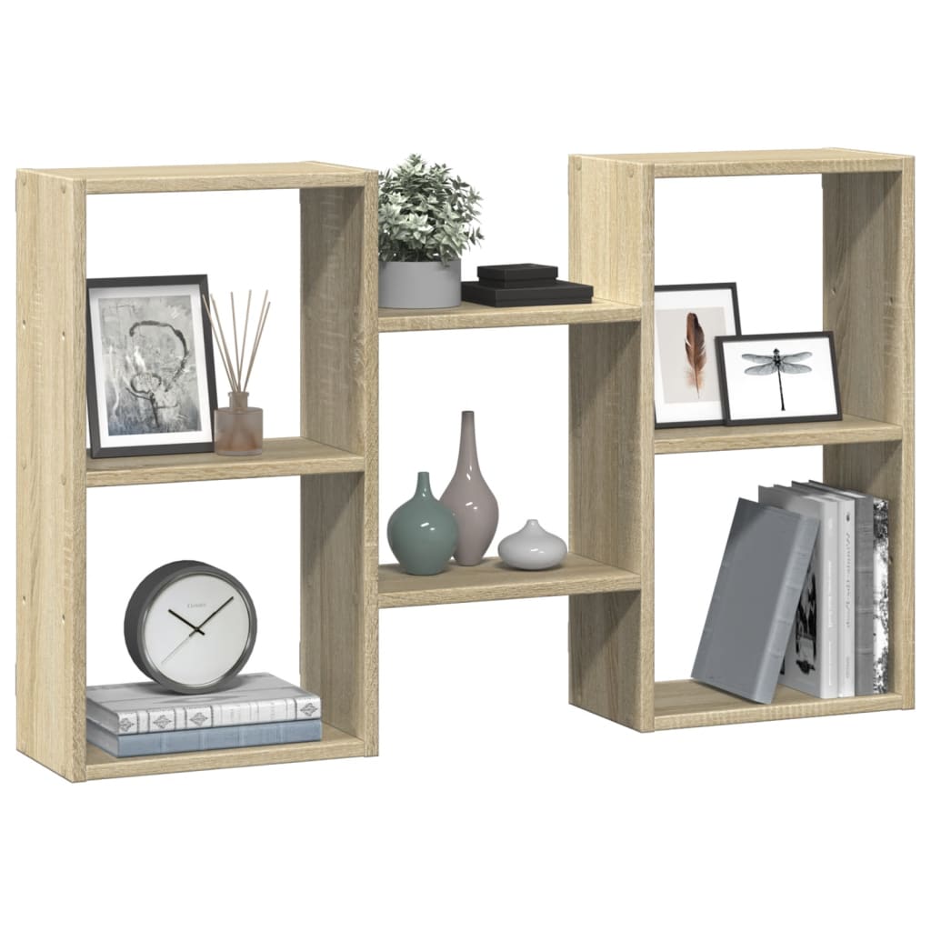 Wandschap 96x18x60 cm bewerkt hout sonoma eikenkleurig