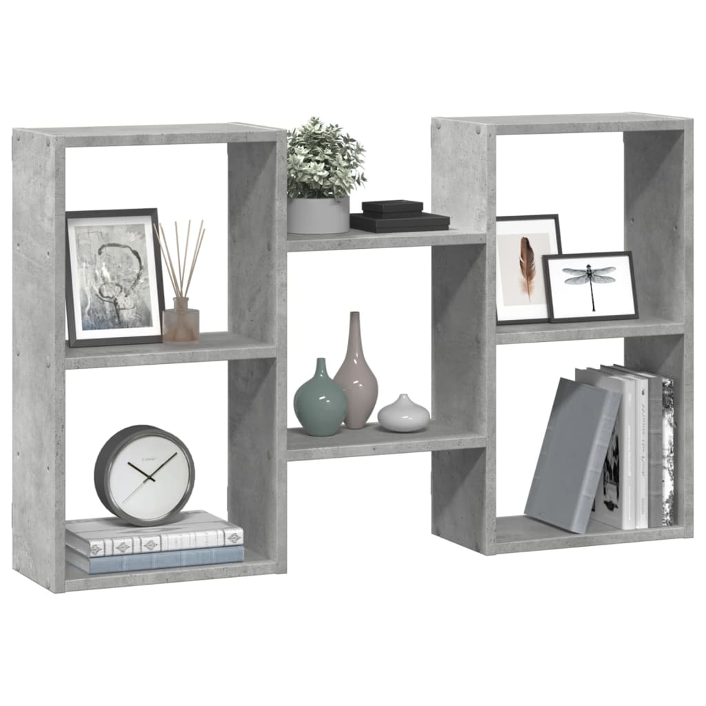 Wandschap 96x18x60 cm bewerkt hout betongrijs
