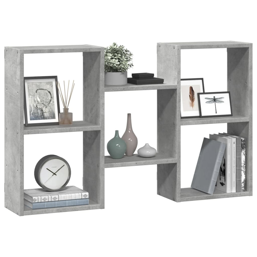 Wandschap 96x18x60 cm bewerkt hout betongrijs
