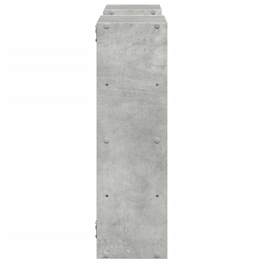 Wandschap 96x18x60 cm bewerkt hout betongrijs