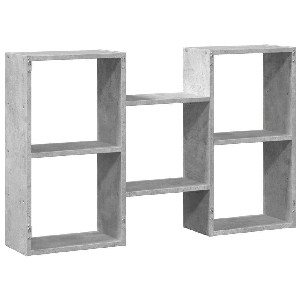 Wandschap 96x18x60 cm bewerkt hout betongrijs
