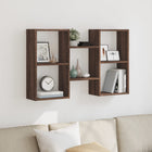 Wall shelf 96x18x60 cm treated wood brown oak finish