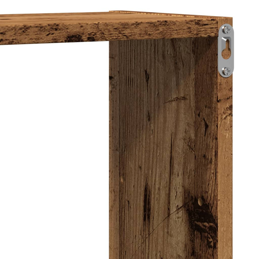 Wandschap 96x18x60 cm bewerkt hout oud houtkleurig