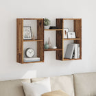 Wandplank 96x18x60 cm bewerkt hout oud houtkleurig