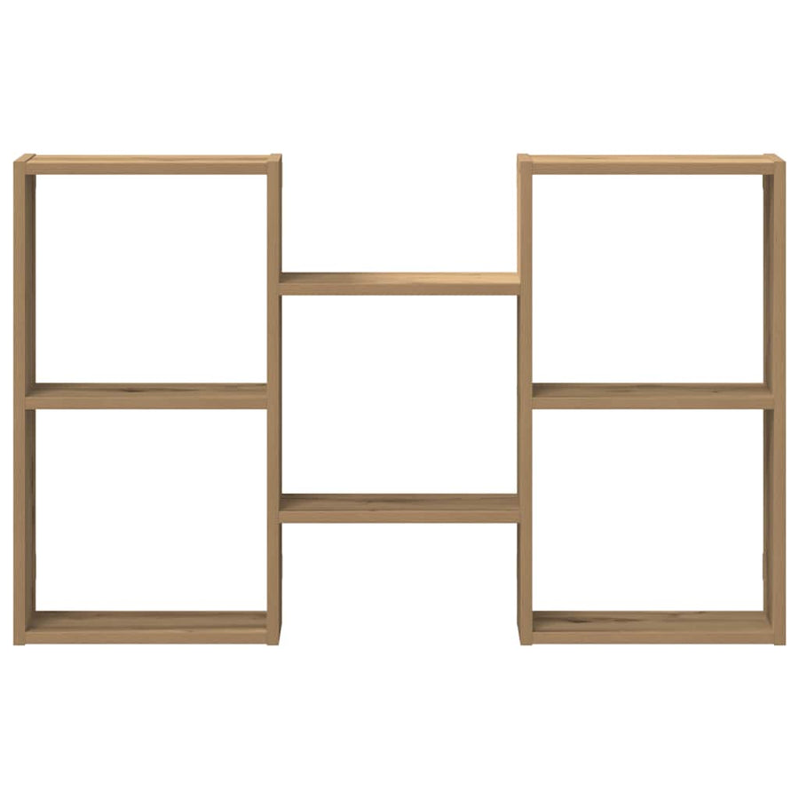 Wandschap 96x18x60 cm bewerkt hout artisanaal eikenkleurig