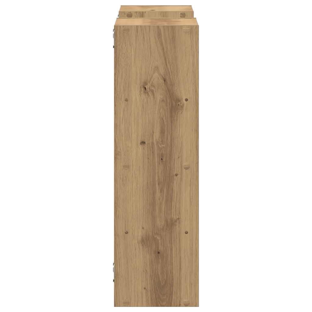 Wandschap 96x18x60 cm bewerkt hout artisanaal eikenkleurig