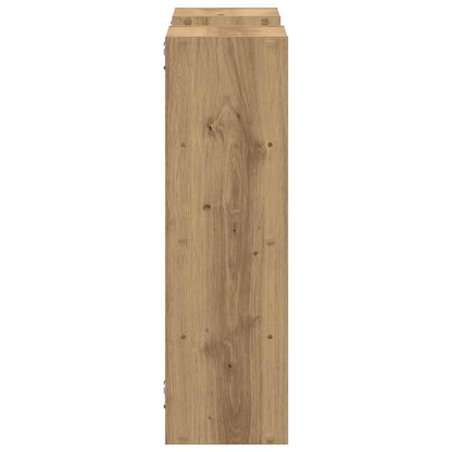Wandschap 96x18x60 cm bewerkt hout artisanaal eikenkleurig