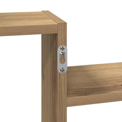 Wandschap 96x18x60 cm bewerkt hout artisanaal eikenkleurig