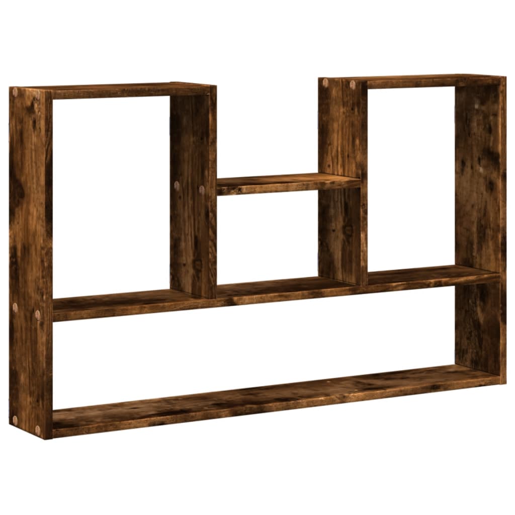 Wandschap 99x15x60 cm bewerkt hout gerookt eikenkleurig