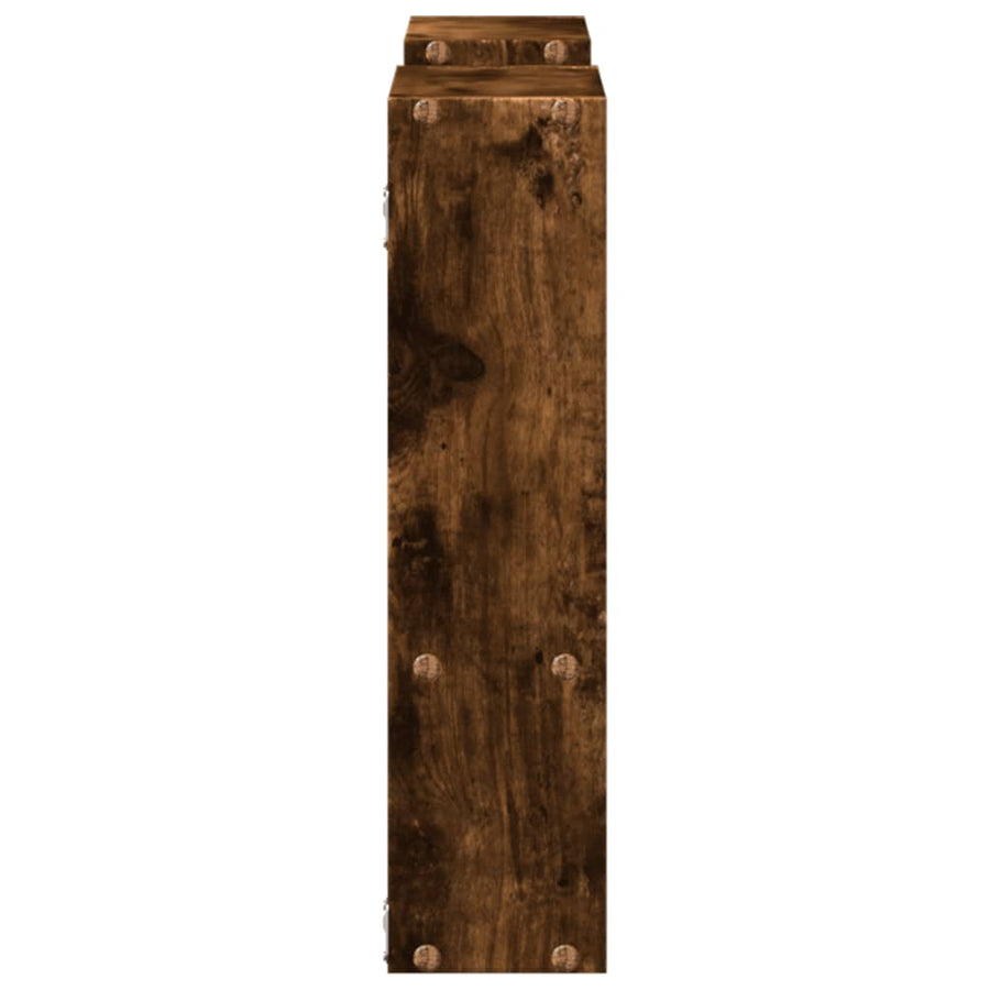 Wandschap 99x15x60 cm bewerkt hout gerookt eikenkleurig