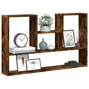 Wandschap 99x15x60 cm bewerkt hout gerookt eiken