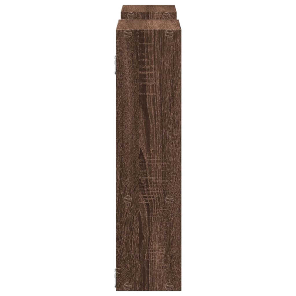 Wandschap 99x15x60 cm bewerkt hout bruin eikenkleurig