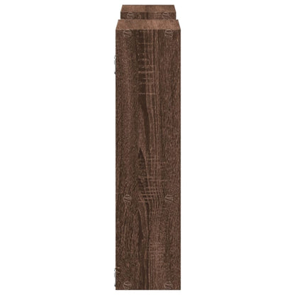 Wandschap 99x15x60 cm bewerkt hout bruin eikenkleurig
