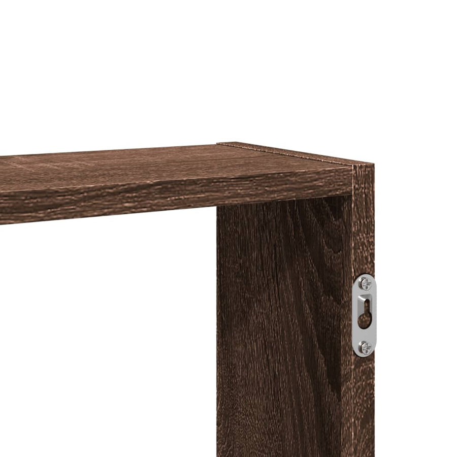 Wandschap 99x15x60 cm bewerkt hout bruin eikenkleurig