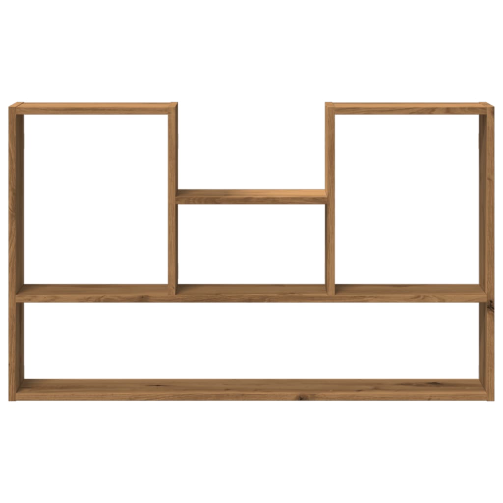 Wandschap 99x15x60 cm bewerkt hout artisanaal eikenkleurig