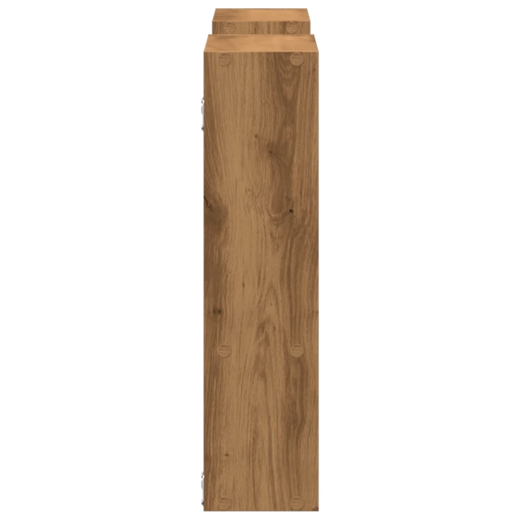 Wandschap 99x15x60 cm bewerkt hout artisanaal eikenkleurig