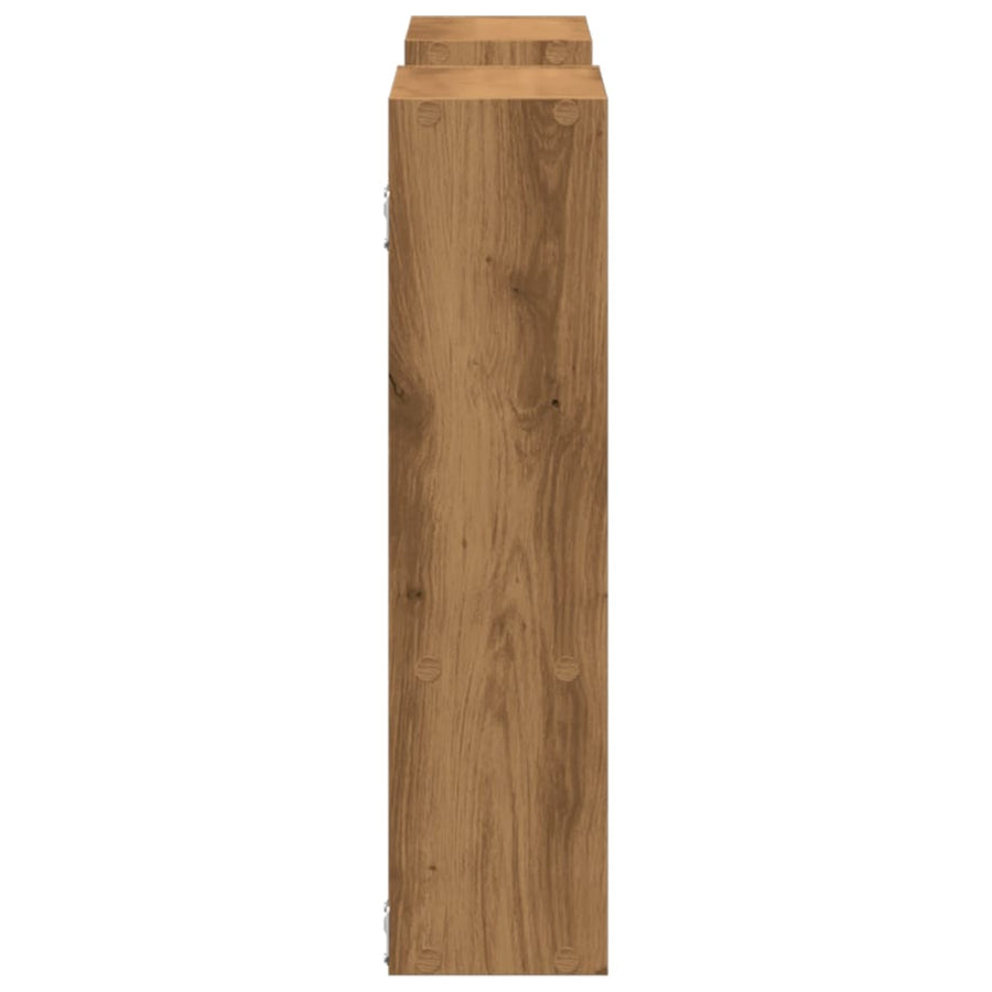 Wandschap 99x15x60 cm bewerkt hout artisanaal eikenkleurig