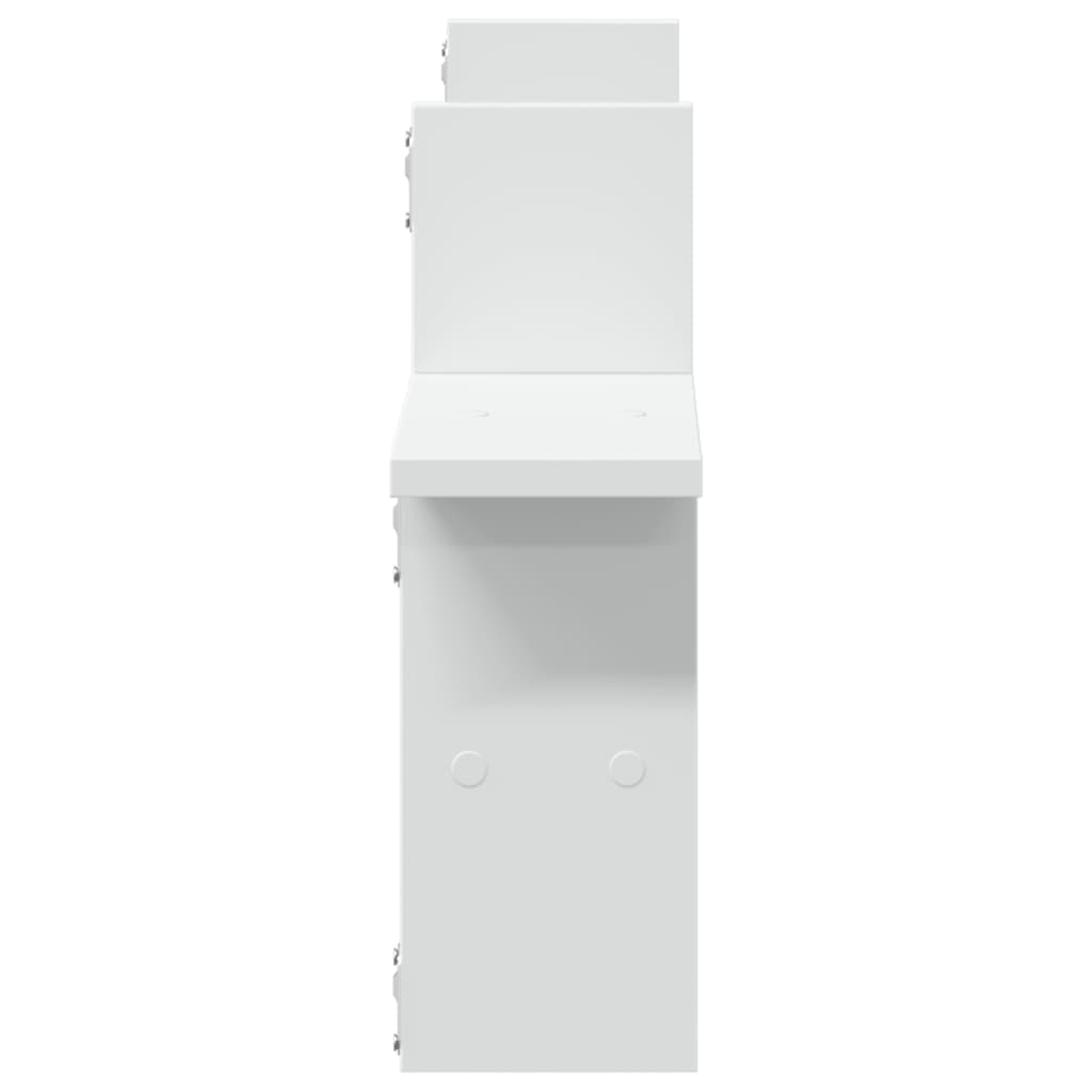 Wandschappen 2 st 38x12x38 cm bewerkt hout wit