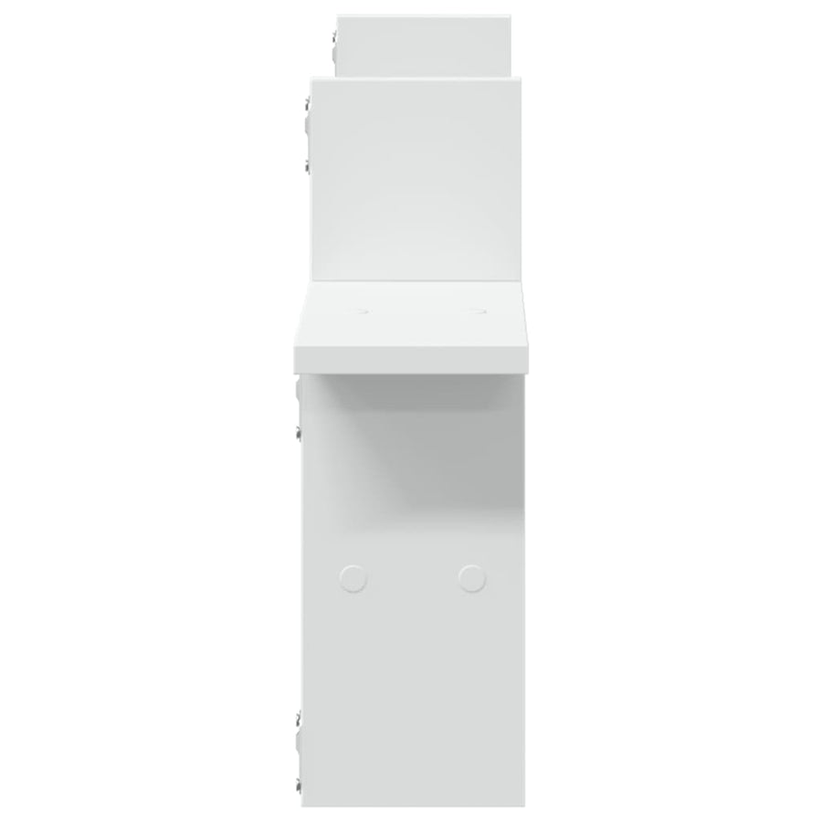 Wandschappen 2 st 38x12x38 cm bewerkt hout wit