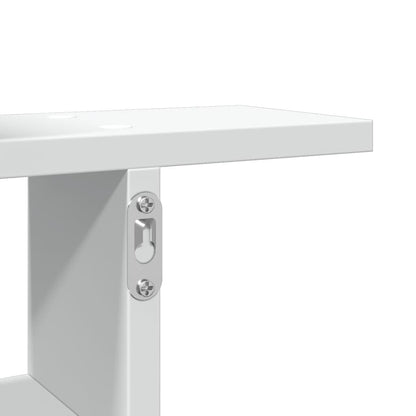 Wandschappen 2 st 38x12x38 cm bewerkt hout wit