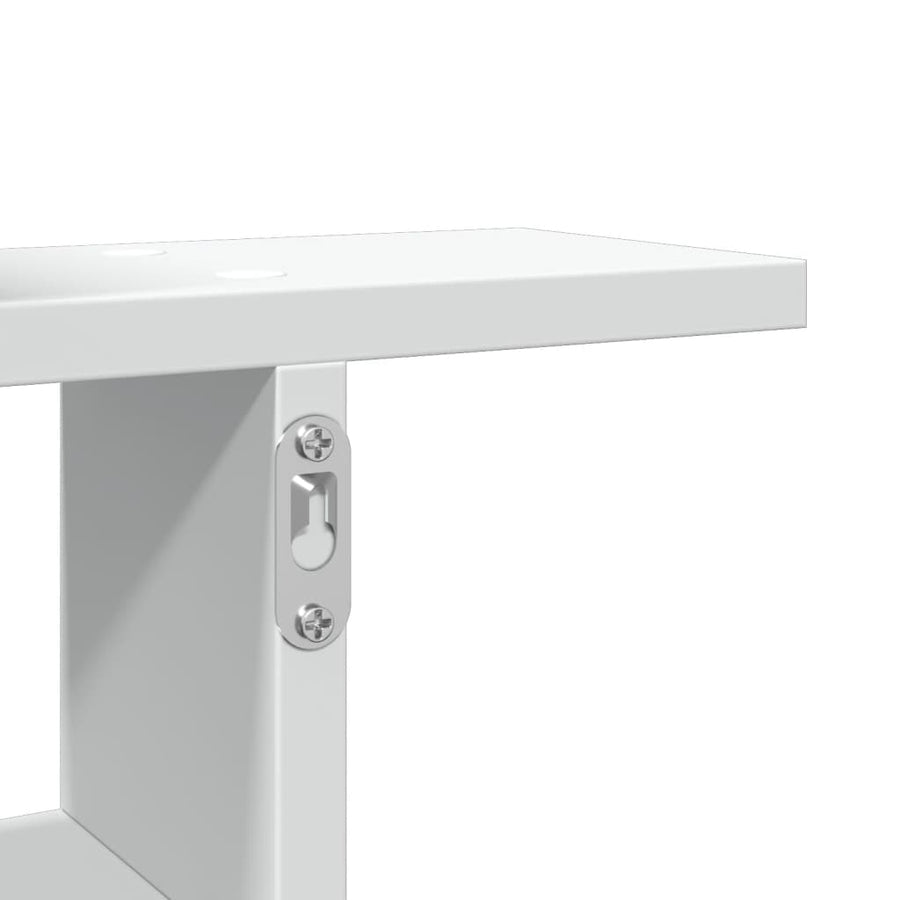 Wandschappen 2 st 38x12x38 cm bewerkt hout wit