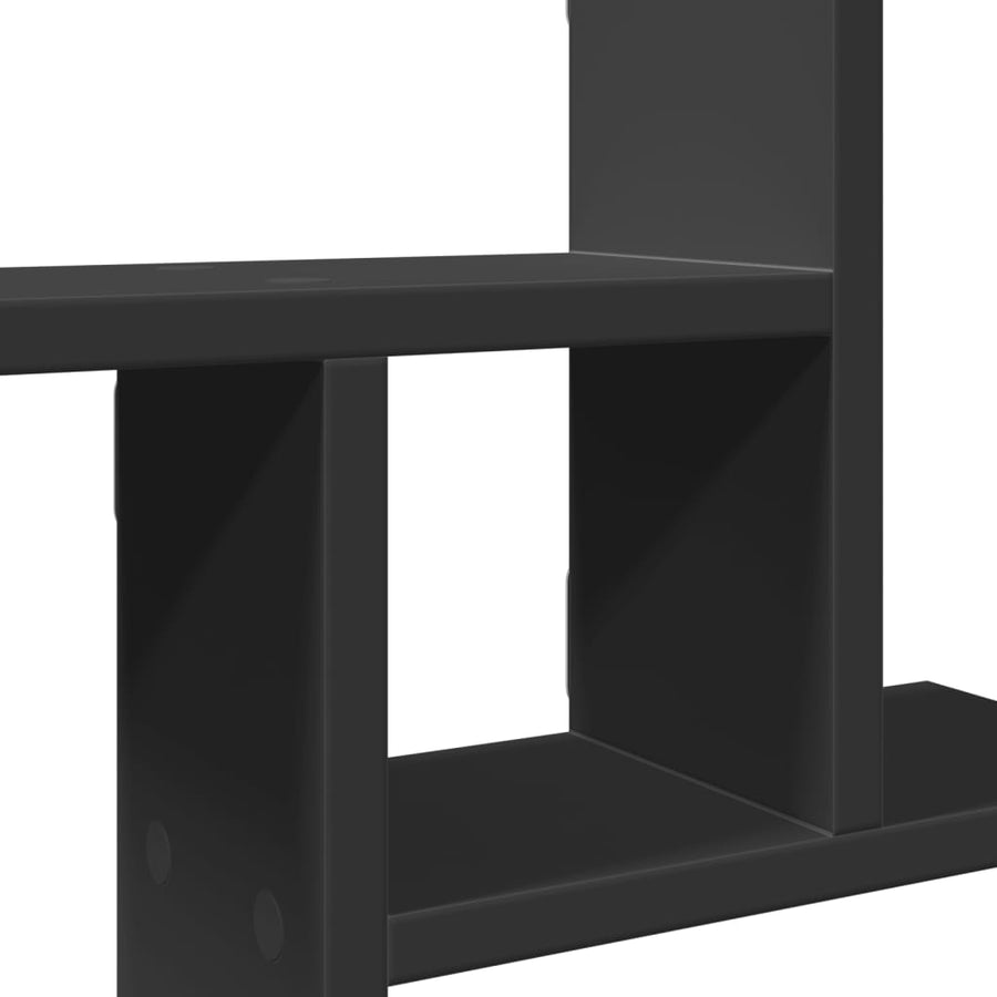 Wandschappen 2 st 38x12x38 cm bewerkt hout zwart