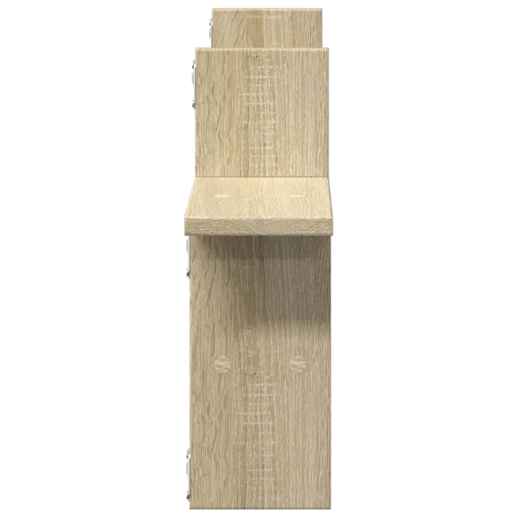 Wandschappen 2 st 38x12x38 cm bewerkt hout sonoma eikenkleurig
