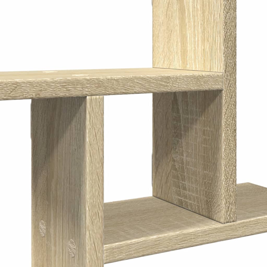 Wandschappen 2 st 38x12x38 cm bewerkt hout sonoma eikenkleurig