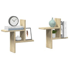 Wall shelves 2 pcs 38x12x38 cm engineered wood sonoma oak colour