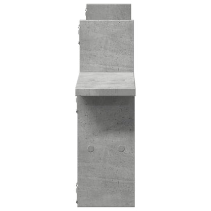 Wandschappen 2 st 38x12x38 cm bewerkt hout betongrijs