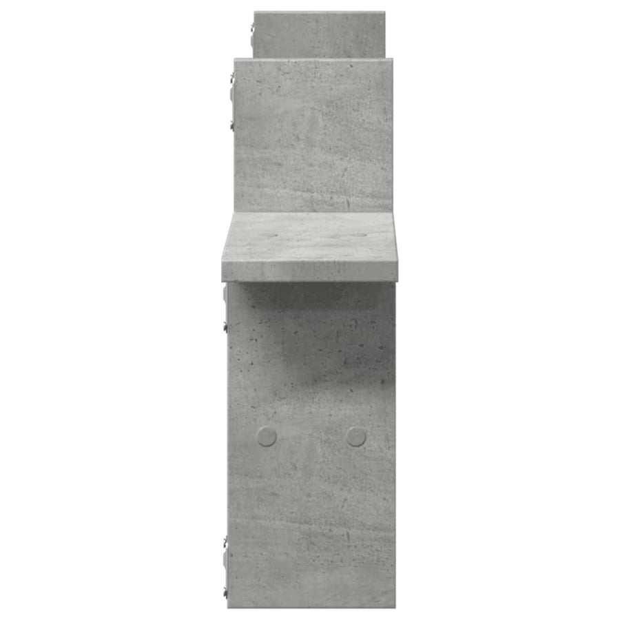 Wandschappen 2 st 38x12x38 cm bewerkt hout betongrijs