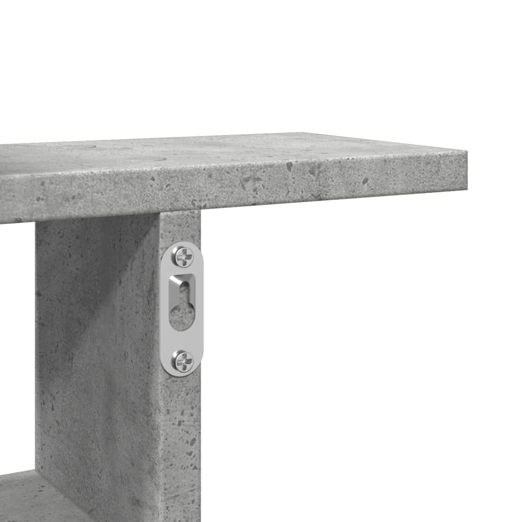 Wandschappen 2 st 38x12x38 cm bewerkt hout betongrijs