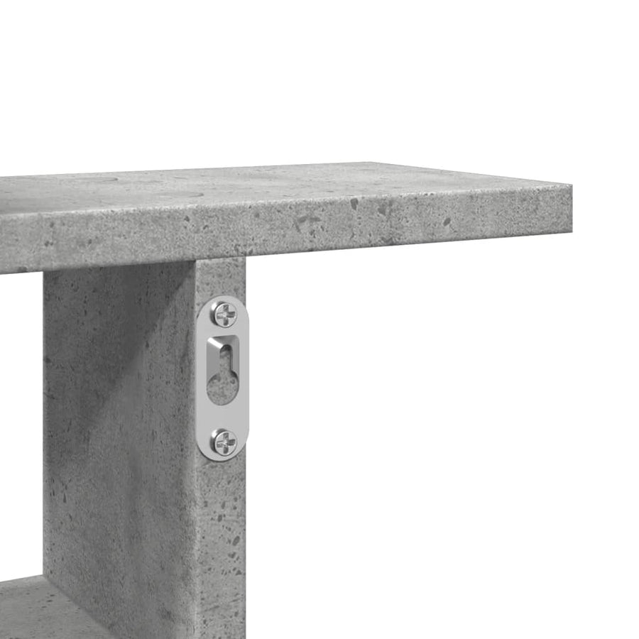 Wandschappen 2 st 38x12x38 cm bewerkt hout betongrijs