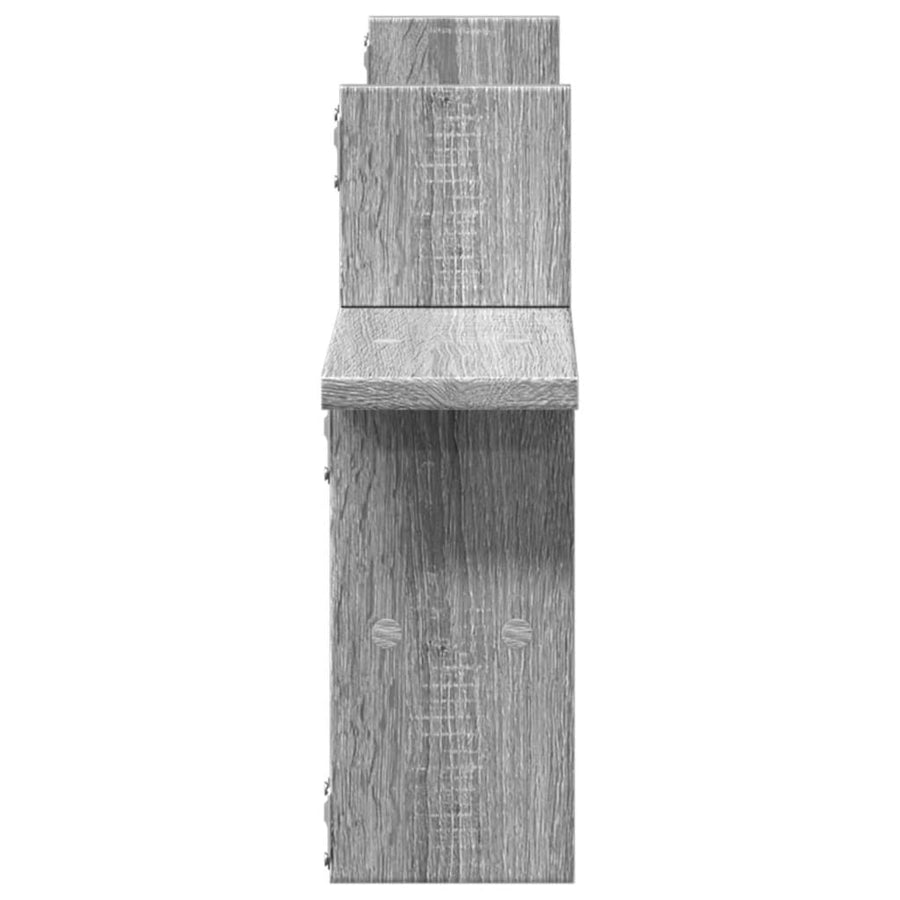 Wandschappen 2 st 38x12x38 cm bewerkt hout grijs sonoma eiken