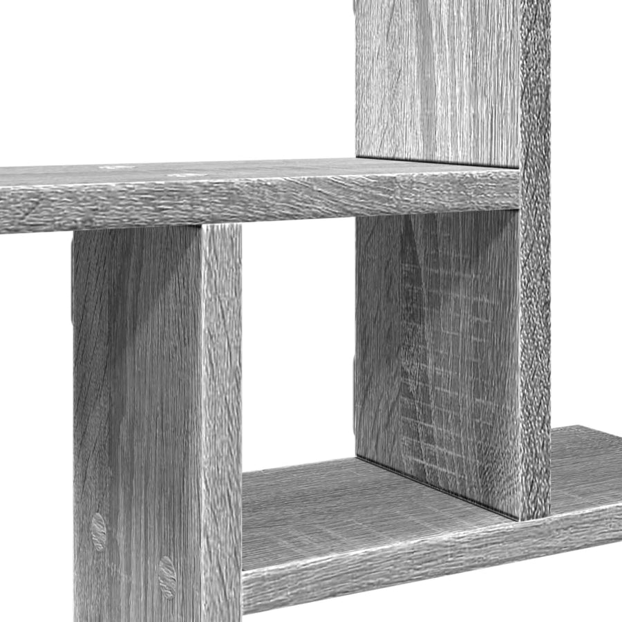 Wandschappen 2 st 38x12x38 cm bewerkt hout grijs sonoma eiken