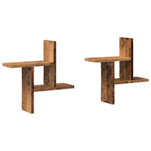 Wandschappen 2 st 38x12x38 cm bewerkt hout oud houtkleurig