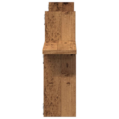 Wandschappen 2 st 38x12x38 cm bewerkt hout oud houtkleurig