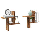 Wall shelves 2 pcs 38x12x38 cm crafted wood old wood look