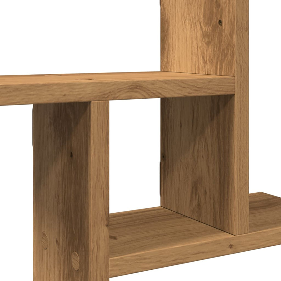 Wandschappen 2 st 38x12x38 cm bewerkt hout artisanaal eiken