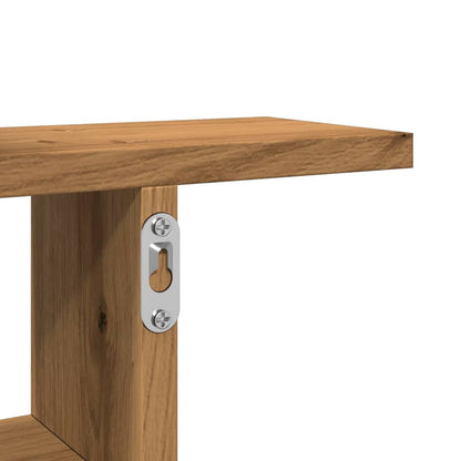 Wandschappen 2 st 38x12x38 cm bewerkt hout artisanaal eiken