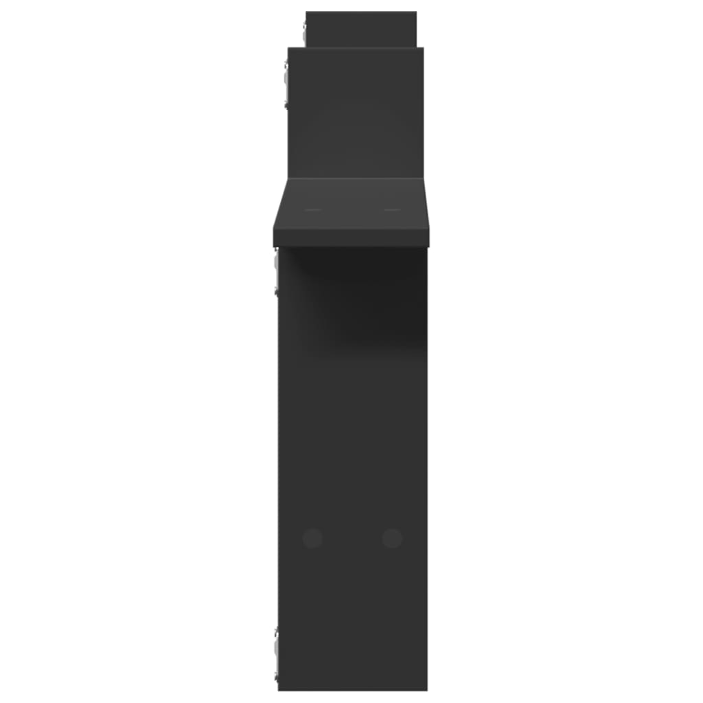 Wandschappen 2 st 50x12x50 cm bewerkt hout zwart